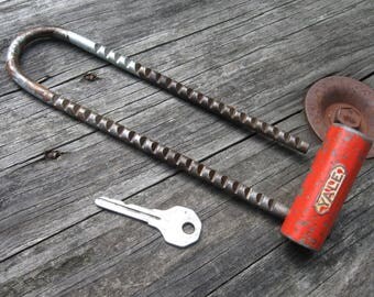 vintage yale bicycle lock bike padlock key adjustable