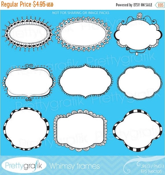 80% OFF SALE label frames clipart commercial use, vector graphics, digital clip art, digital images - CL541 Il_570xn