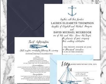 Nautical wedding invitation - DEPOSIT