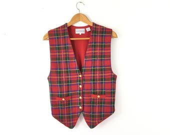 Christmas sweater, ugly Christmas sweater, sweater vest, medium, tacky Christmas sweater, plaid Christmas sweater, small Christmas sweater