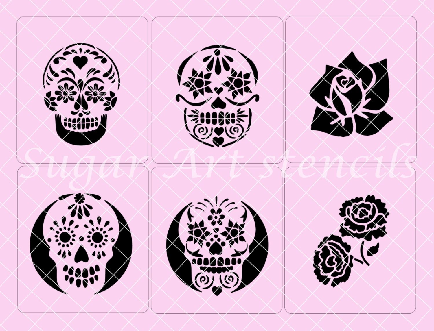 sugar skull stencils day of the dead designs day of the dead cookie stencils jpg 1500x1145 - instagram mmlf twgram