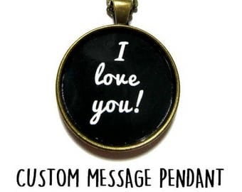 Custom Quote Necklace, Personalized Jewelry For Poem, Song Lyrics Or Text,pendant Custom poetry or saying necklace personalized text pendant