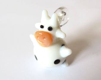 plush cow keychain