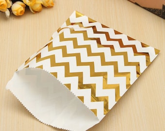 5 krafts - gift bag - Chevron paper bags-
