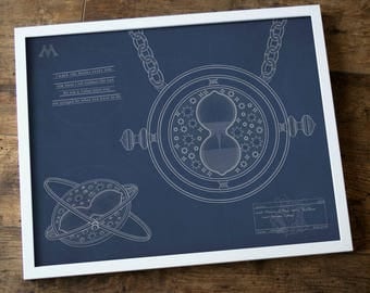 Blueprint of Hermione Granger's Time-turner! Massively Harry Potter, dweeby and rad. INSTANT DIGITAL DOWNLOAD.