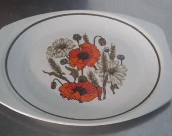 J&G Meakin Poppy Meat Fish Retro Serving Plate
