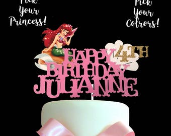 Little Mermaid, Ariel Cake topper, Little Mermaid Cake Topper,Tangled Birthday Cake Topper,Princess Party, Snow White Centerpiece,princesses