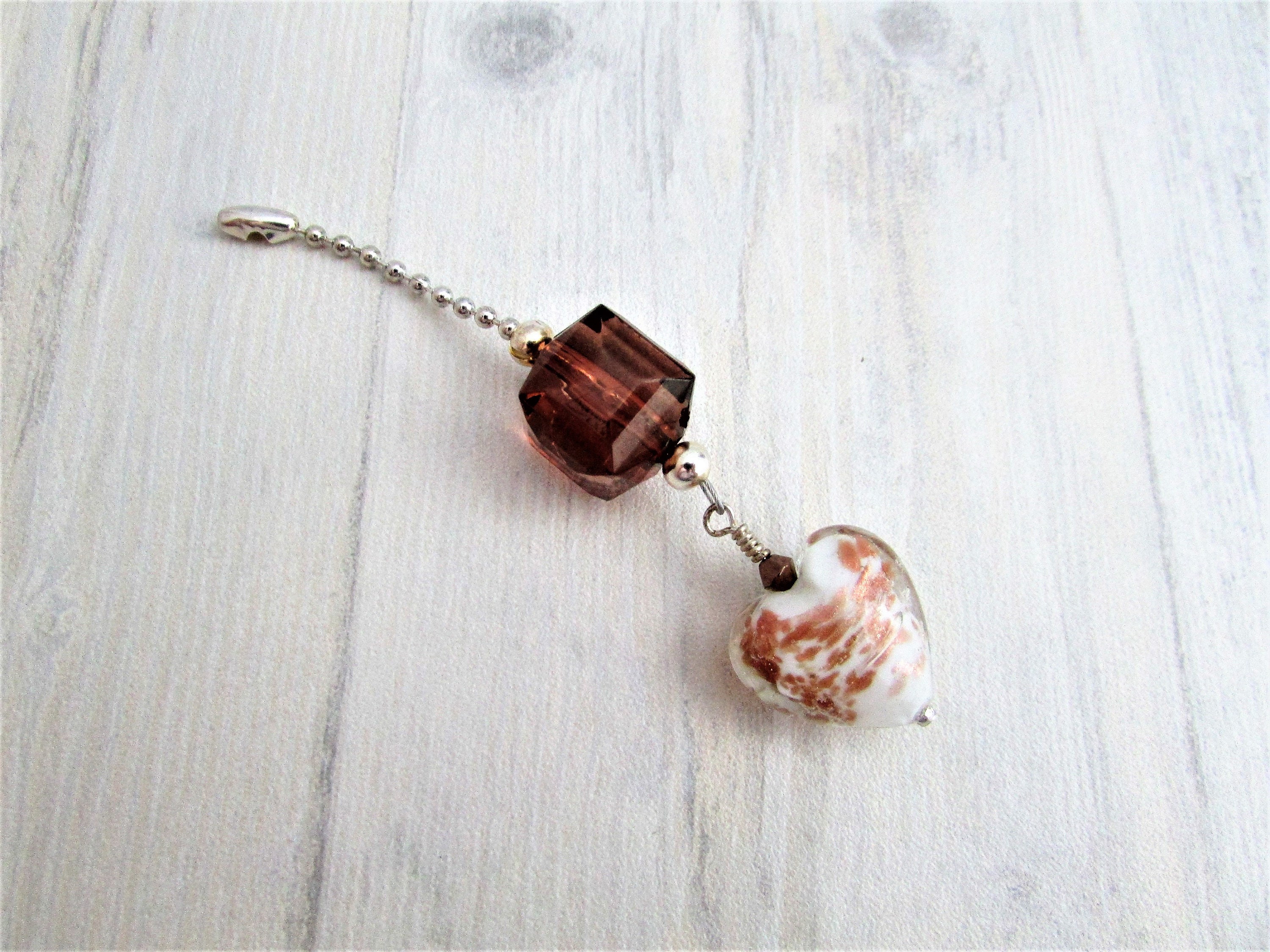 Decorative Pull Chain Extension Handmade Coppery Heart