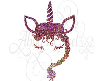 Custom Glitter Unicorn Car, cup, or laptop Decal