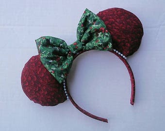 Christmas Mickey Ears - Disney Christmas - Disneyland Holiday