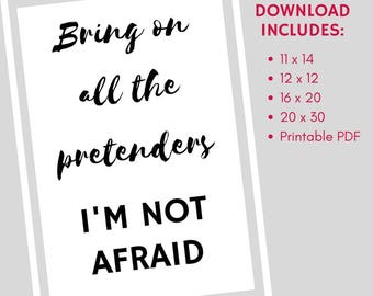 Bring On The Pretenders Taylor Swift Lyrics Digital Poster Print (Poster Sizes)