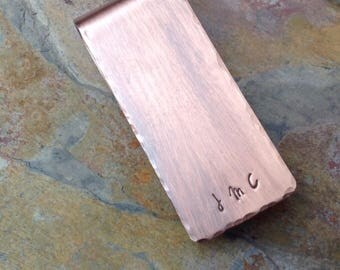 Personalized Money Clip, Custom Initials, Monogram, Groomsmen's Gift, Rustic Wedding Party Gift, Birthday Gift for Him, Dad, Hand Stamped