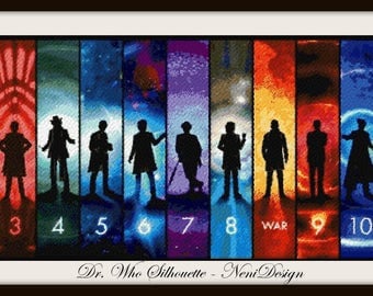 cross stitch pattern, cross stitch, Dr. Who Silhouette - NeniDesign - PDF pattern - instant download!