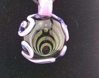 Bassnectar themed dichroic image pendant, medium