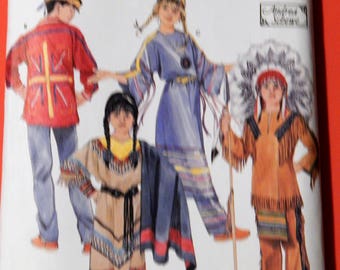 Simplicity 5448 Young native American clothing pattern designed by Andrea Schewe Uncut Sizes 3, 4, 5, 6, 7 and 8
