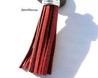 X 1 metal and 60mm Burgundy suede tassel