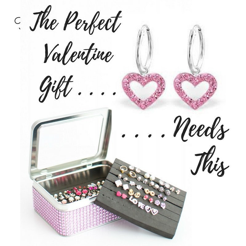 Post Earring Holder Purple Polka Dot Ribbon Earring