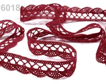 6018 - 18 mm plum cotton lace Ribbon