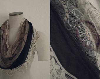 Crochet and Lace Scarf (ON HOLD). Crochet Scarf. Embroidered Scarf. Lace Scarf. Vintage Scarf. Vintage Embroidery. Vintage Lace.