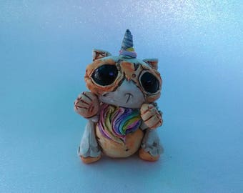 Cute Unicorn Kitten Creature sculpture
