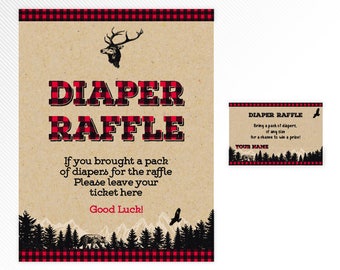 Lumberjack Diaper Raffle Lumberjack Baby Shower Invitation