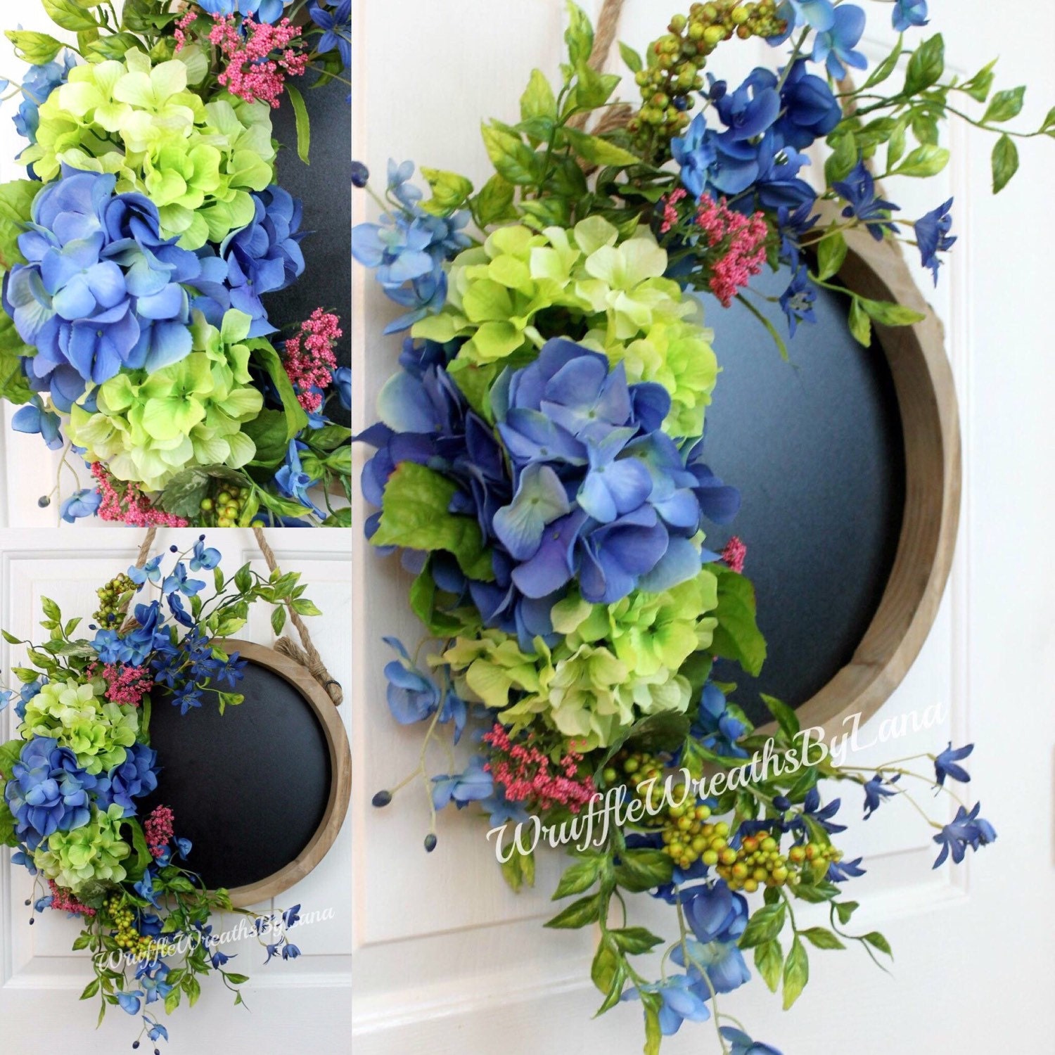 Chalkboard Wreath with Flowers Spring Chalkboard Wreath