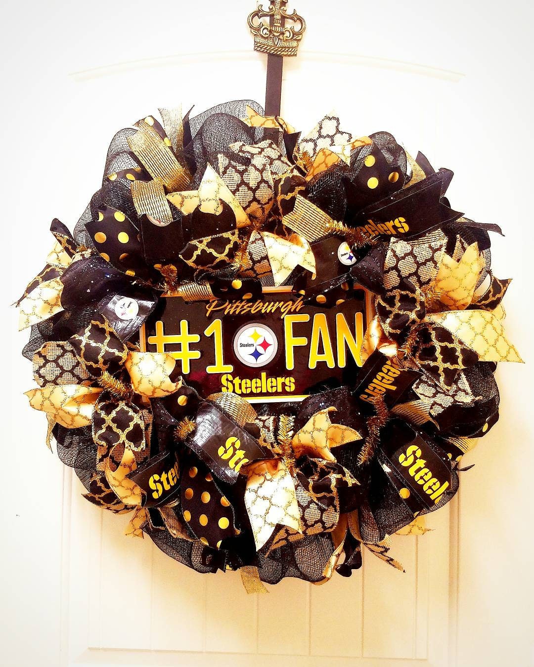 Pittsburgh Steelers Wreath Steelers Mesh Wreath Pittsburgh