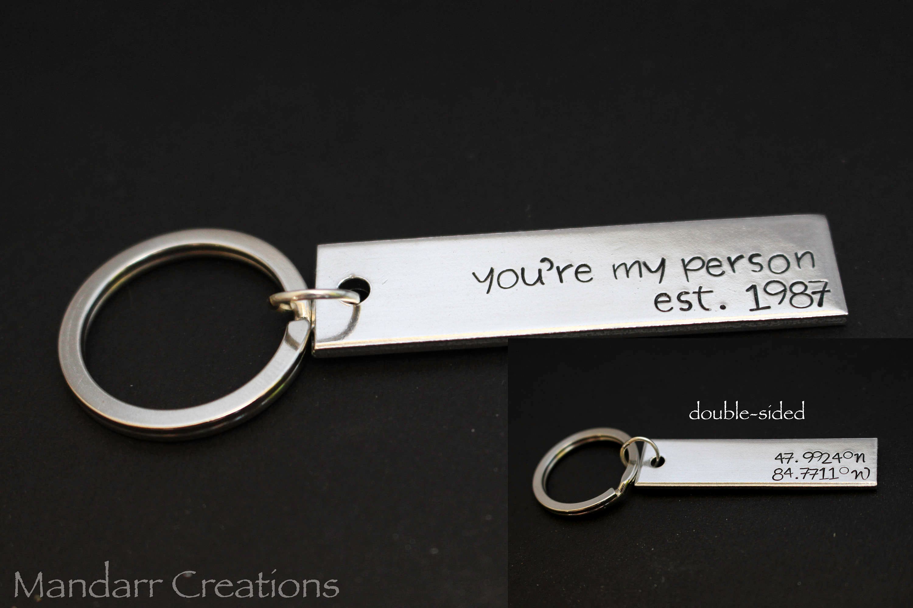 Double Sided You're My Person Keychain with Custom Date