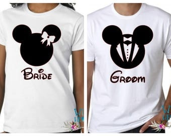 Mickey and Minnie Couples Shirts, Disney Couples Shirts, Bride and Groom Matching Shirts, Matching Couples Shirts, Honeymoon Shirts, Disney