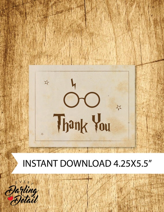 Harry Potter Inspired Thank You Card Blank Interior