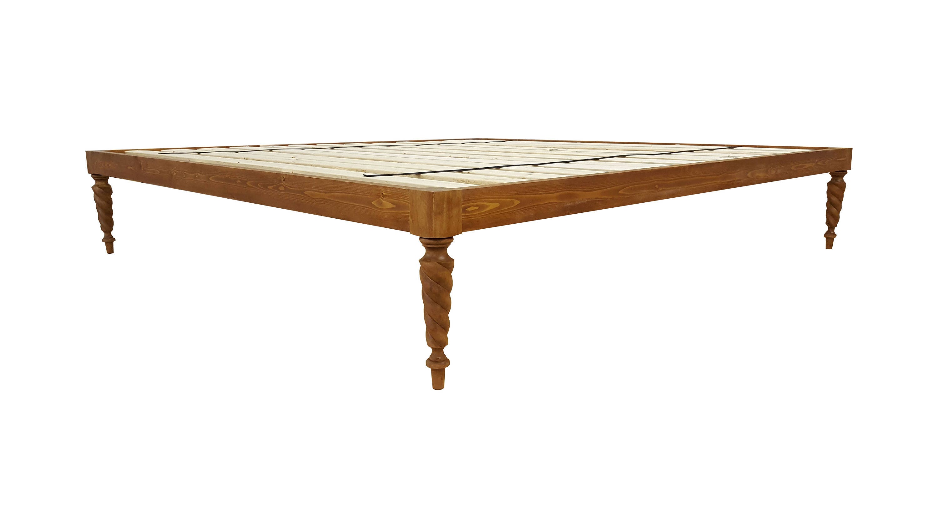 Eco Friendly Low VOC Platform Bed Bohemian Bed Turned Leg