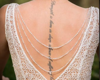 Backdrop Bridal Necklace - Bridal Back Necklace - Boho Necklace - Bridal Backdrop Necklace - Boho Wedding - Back Jewellery