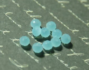 10 round blue faceted Crystal beads