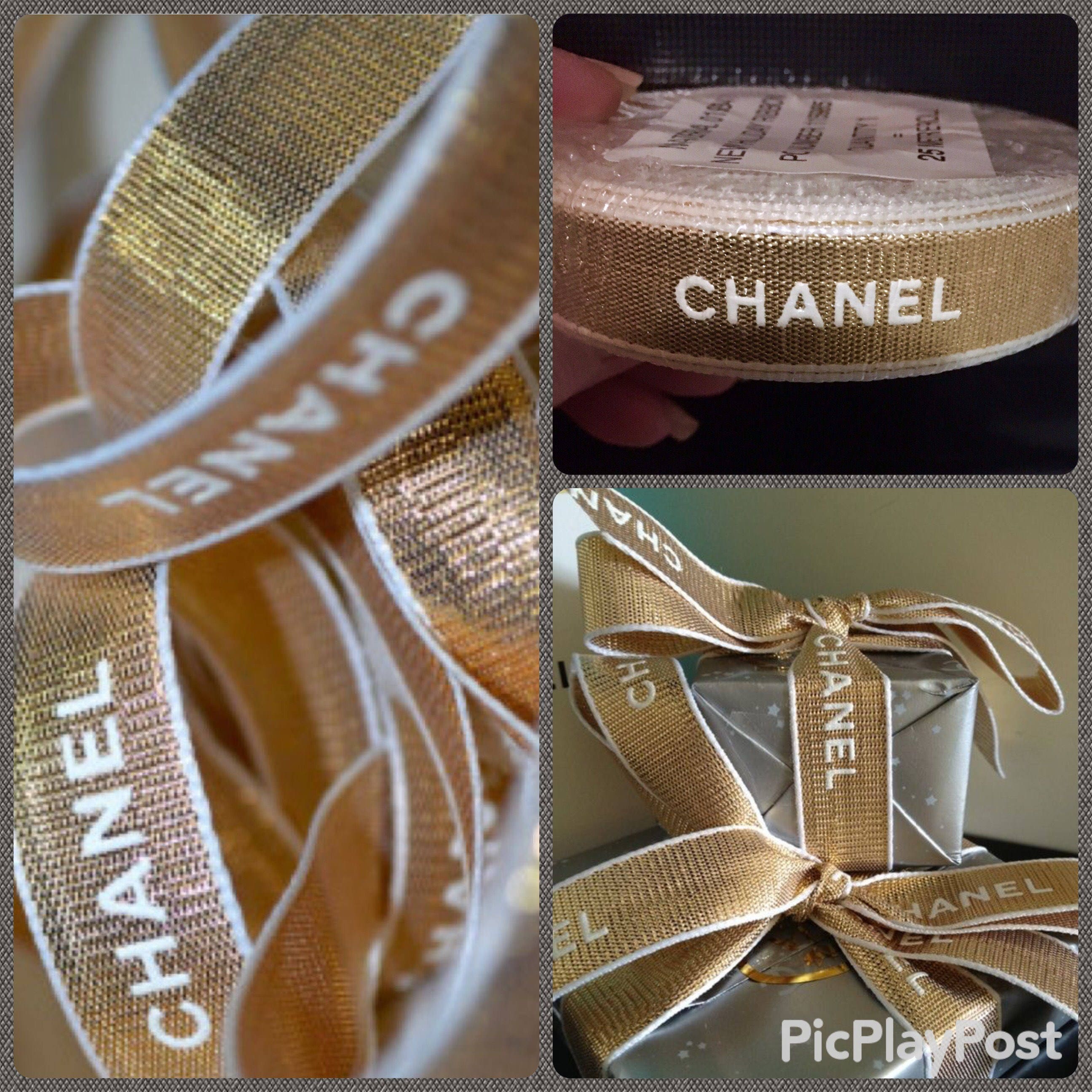 Authentic CHANEL© Gold Ribbon By The Yard. 5/8 Width
