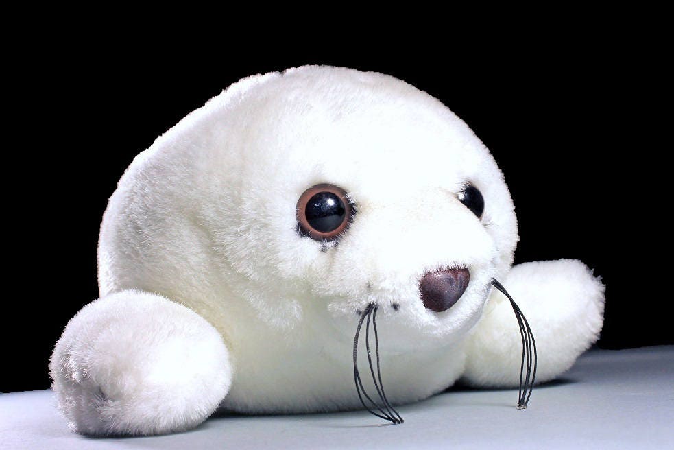 Tuppy The Seal, Tupperware, Douglas Co. Plush Seal, White Seal