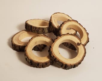 4 Rustic Wood Napkin Rings 4 Rustic Wood Napkin Rings