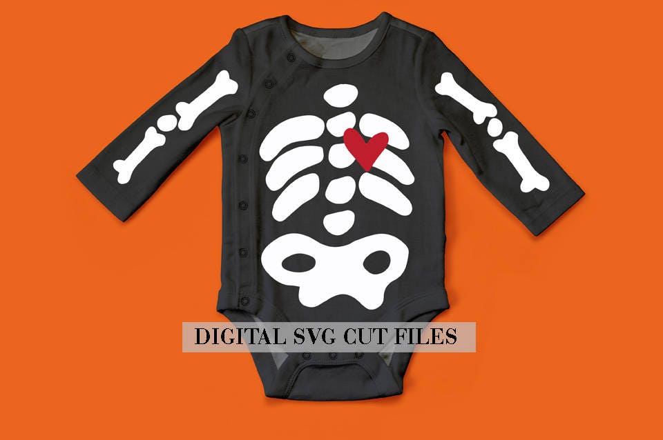 Download Sweet Skeleton SVG for Baby Onesie Kid's or Adult