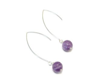 Amethyst earrings, gemstones and 925 sterling silver