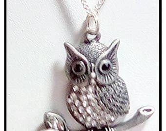 Owl Pendant On A Silver Plated Chain