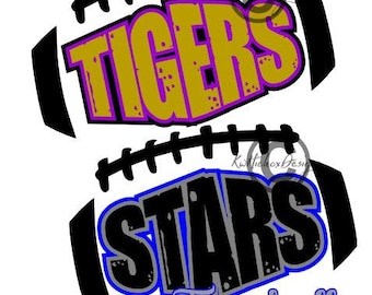 Tiger Football Svg, Distressed Football Svg, Dxf For Cameo