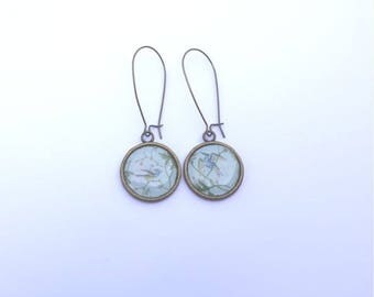EARRINGS bronzes long sleepers birds great chic - wife jewelry - gift idea