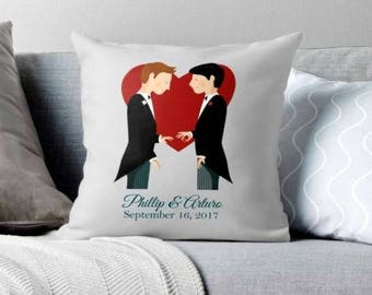 custom wedding,gay wedding, gay wedding gift,gay wedding decor,gay wedding decor, custom decor, custom pillow, gay pillow