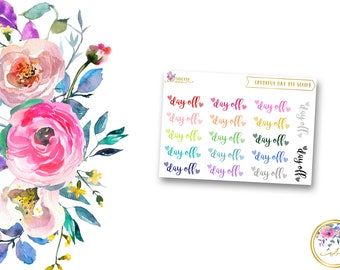 COLORFUL DAY OFF Script // Planner Stickers for Erin Condren Life Planner