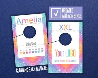LLR Clothing Rack Dividers * HO Approved Fonts & Colors * Rack Size Hanging Dividers * Sizing Divider * Hanger Tags * Style Size Charts