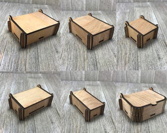 Puzzle box 2.6'' x 1.8'' ; 2.4'' x 1.2'' ; 1.2'' x 1.2''
