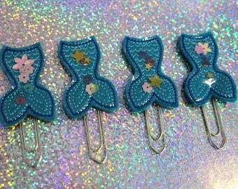 Mini Mermaid Tail Shaker Planner Clip