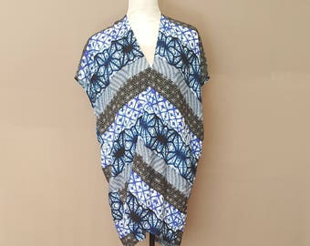 Sale! Blue Abstract Print Kimono Cardigan (small)