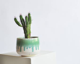 5 Inch Planter - Green Drip - Made to Order