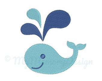Whale embroidery design - Ocean Embroidery Pattern - Machine embroidery digital dowload file - INSTANT DOWNLOAD - 6 SIZES