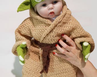 Infant Yoda Costume Crochet PDF Pattern, Star Wars Costume for Babies, Baby Star Wars, Yoda Costume, Crochet Toddler, Crochet Pattern Baby